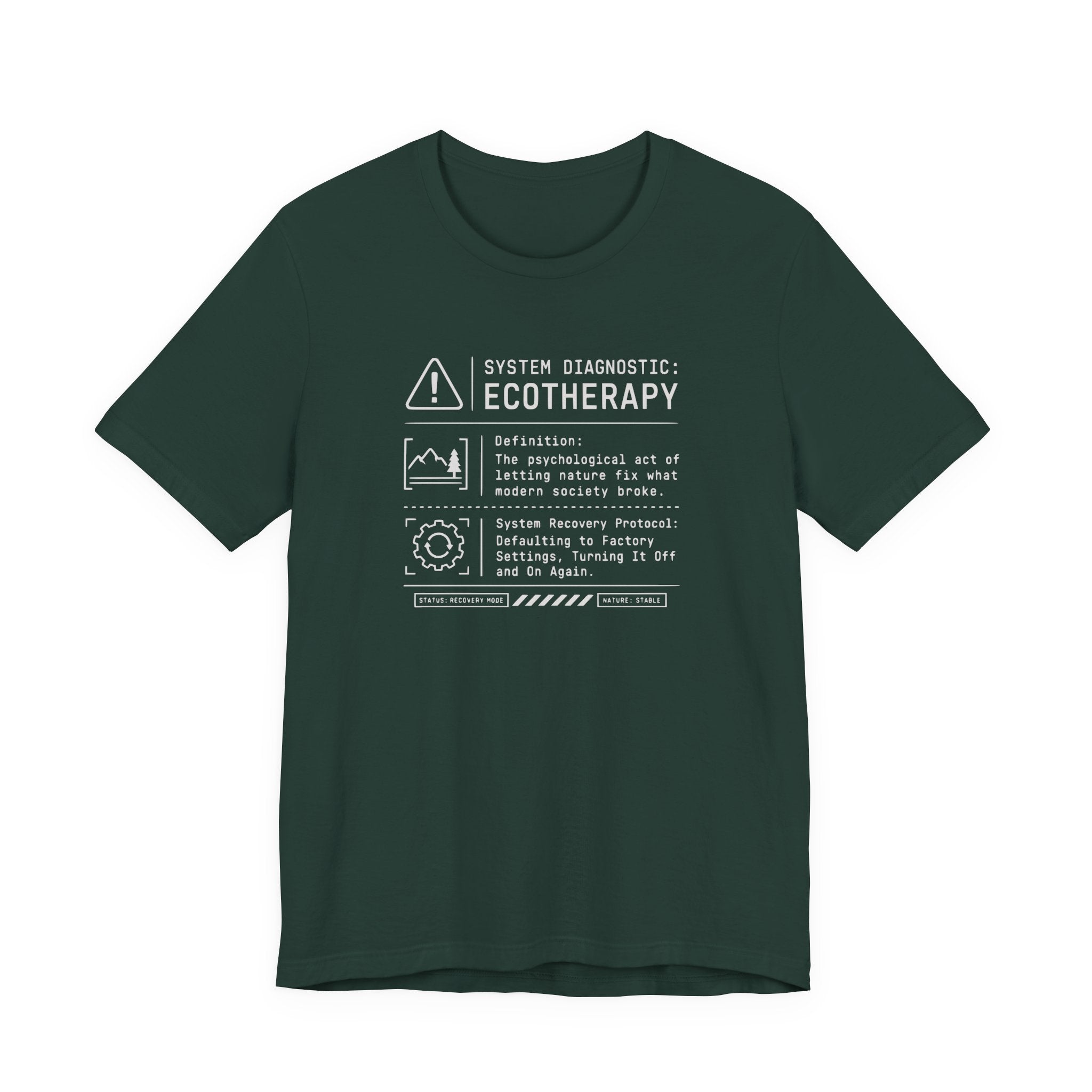 Ecotherapy System Diagnostic Tee | Funny Tech Humor T-Shirt
