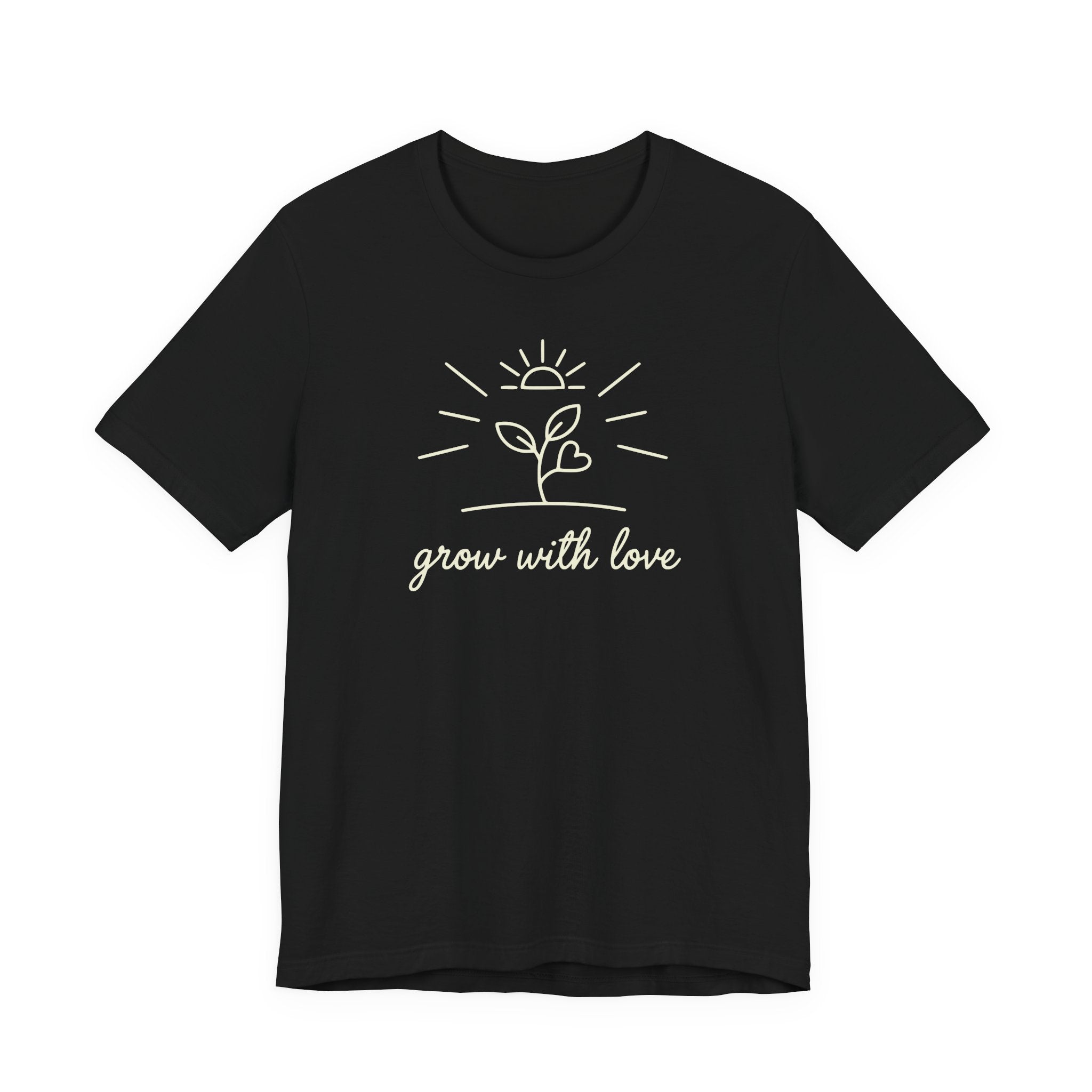 Grow With Love plant illustration T-Shirt | simple botanical tee