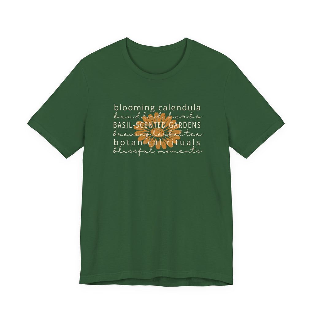 Blooming Calendula Tee | Botanical Wellness Herbal T-Shirt