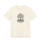 Tree and Roots T-Shirt with Mushroom Fern and Flowers | Woodland Folk Art Shirt