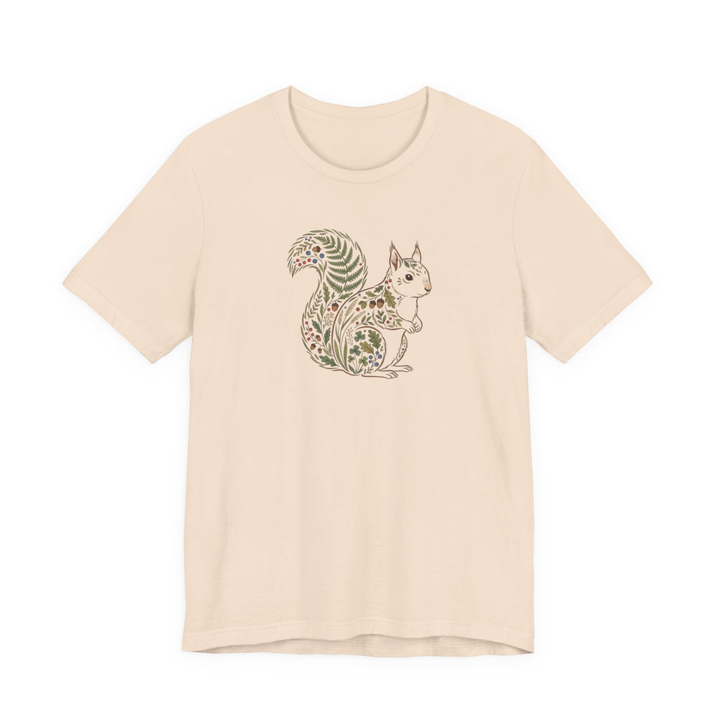 Floral Squirrel Tee | Botanical Wildlife Graphic T-Shirt