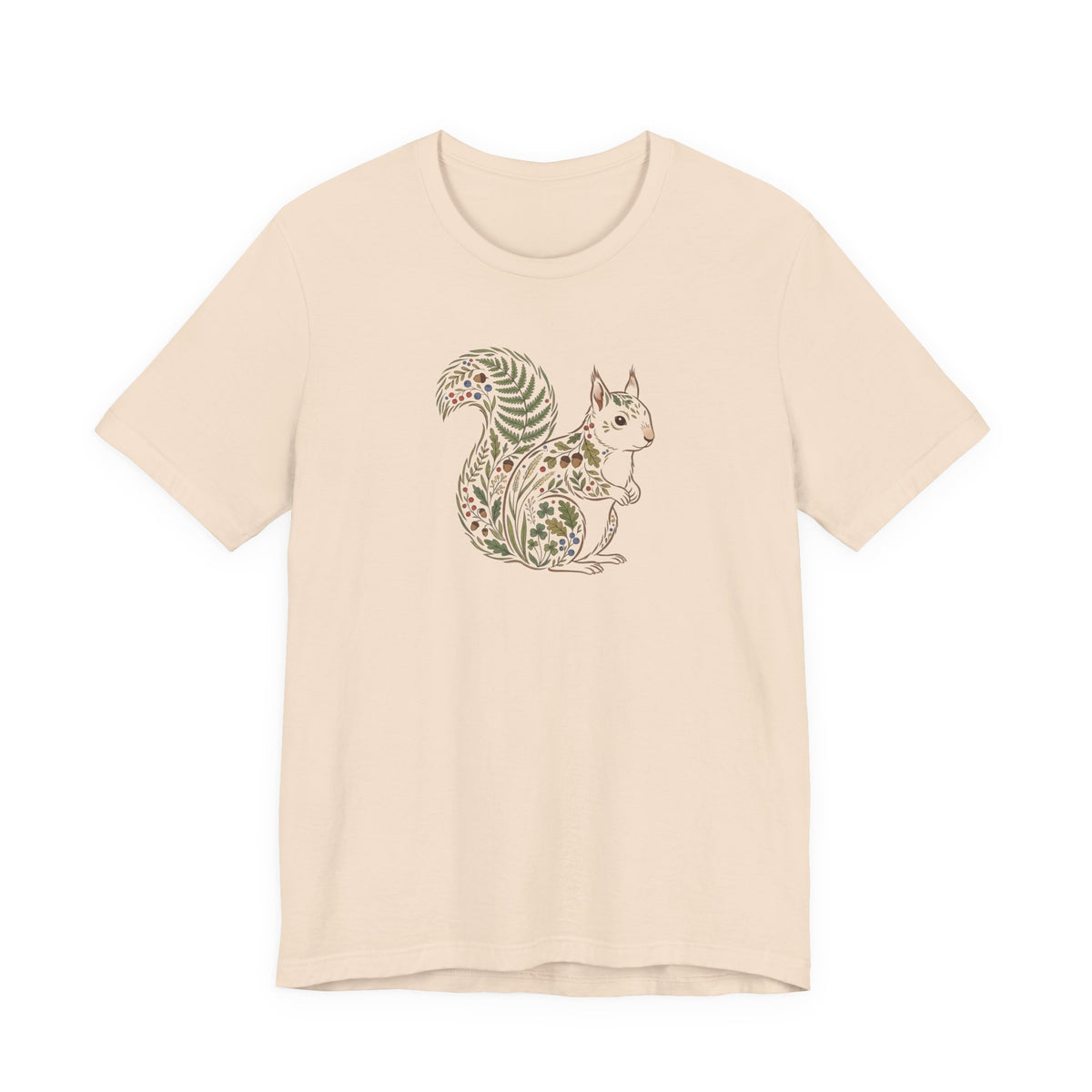 Floral Squirrel Tee | Botanical Wildlife Graphic T-Shirt