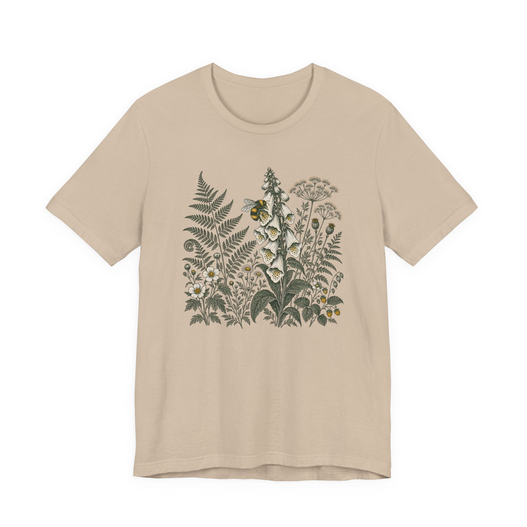 Botanical Fern & Foxglove Tee | Vintage Wildflower Nature T-Shirt