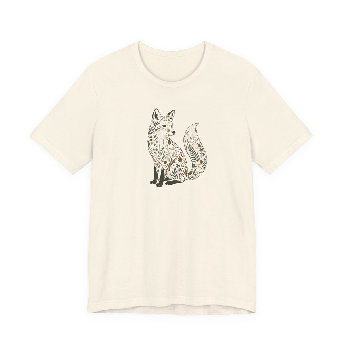 Floral Fox Tee| Botanical Wildlife Graphic T-Shirt