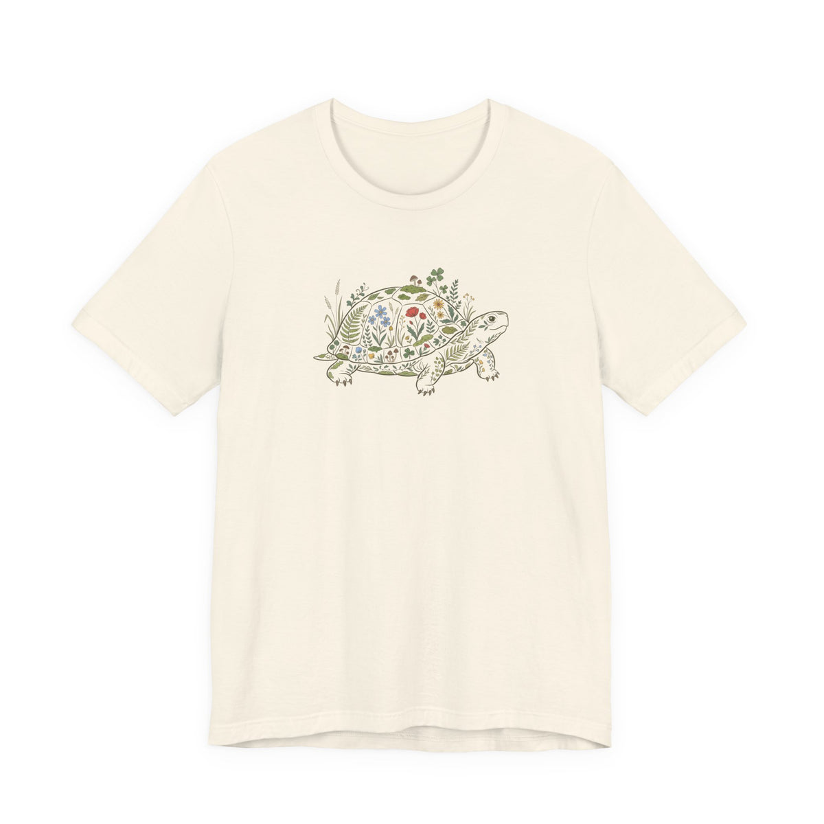 Floral Turtle Tee | Botanical Wildlife Graphic T-Shirt