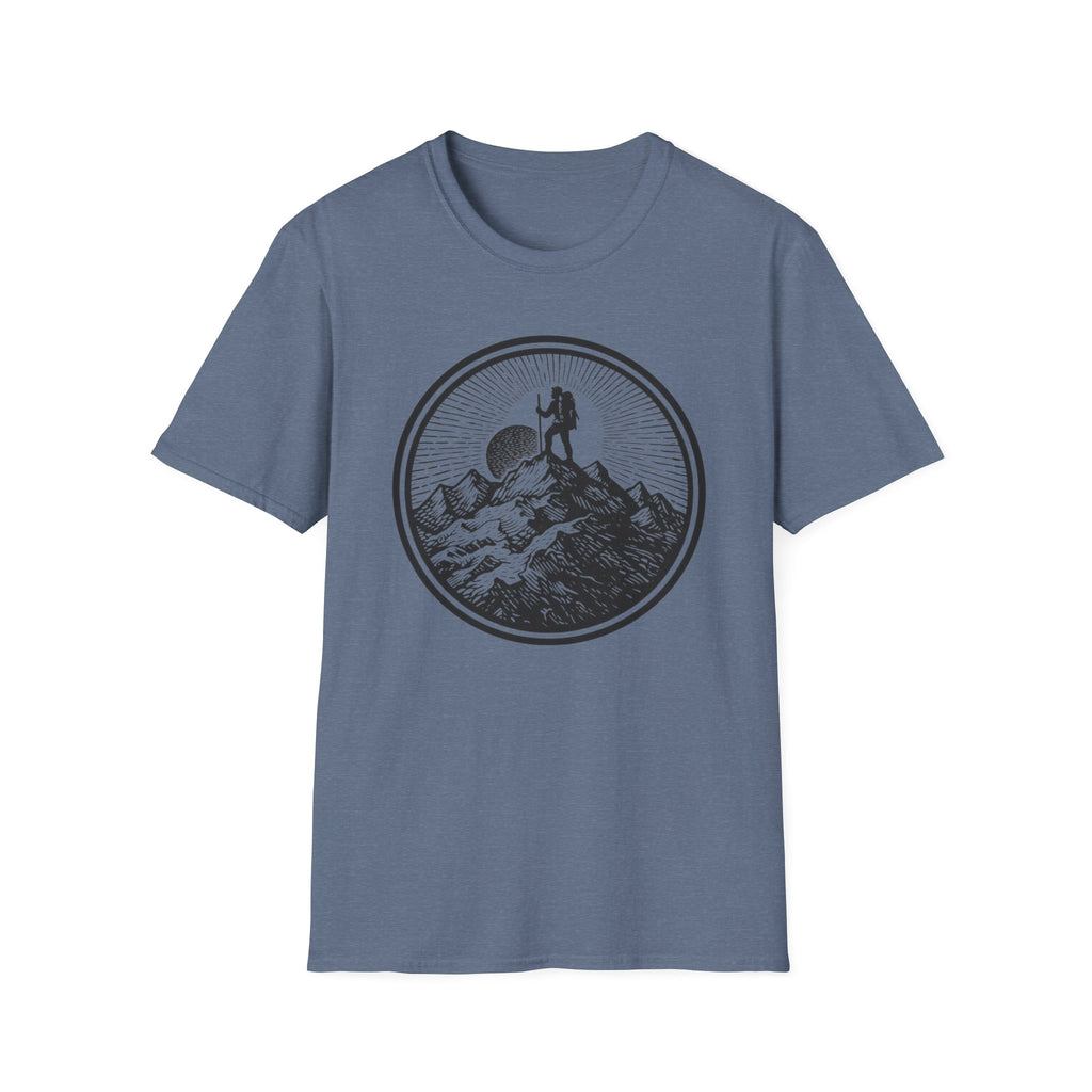Hiking to the Summit Badge -Adventure Graphic T-Shirt