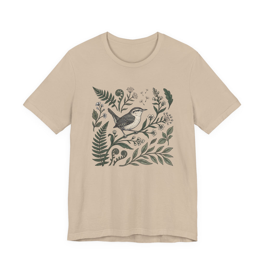 Wren & Fern Graphic Tee | Botanical Bird T-Shirt