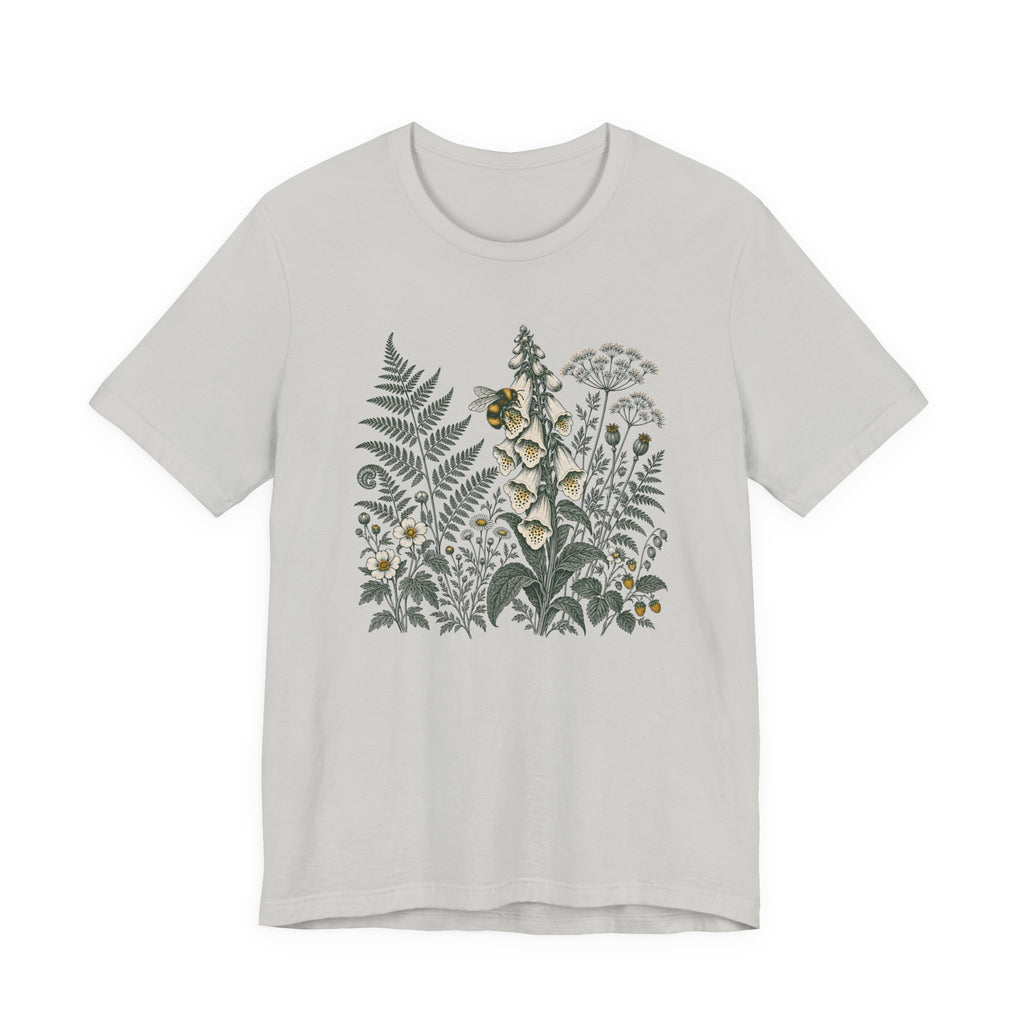 Botanical Fern & Foxglove Tee | Vintage Wildflower Nature T-Shirt
