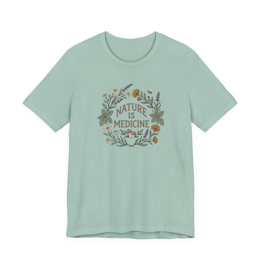 Nature Is Medicine Tee | Botanical Folk Art Shirt