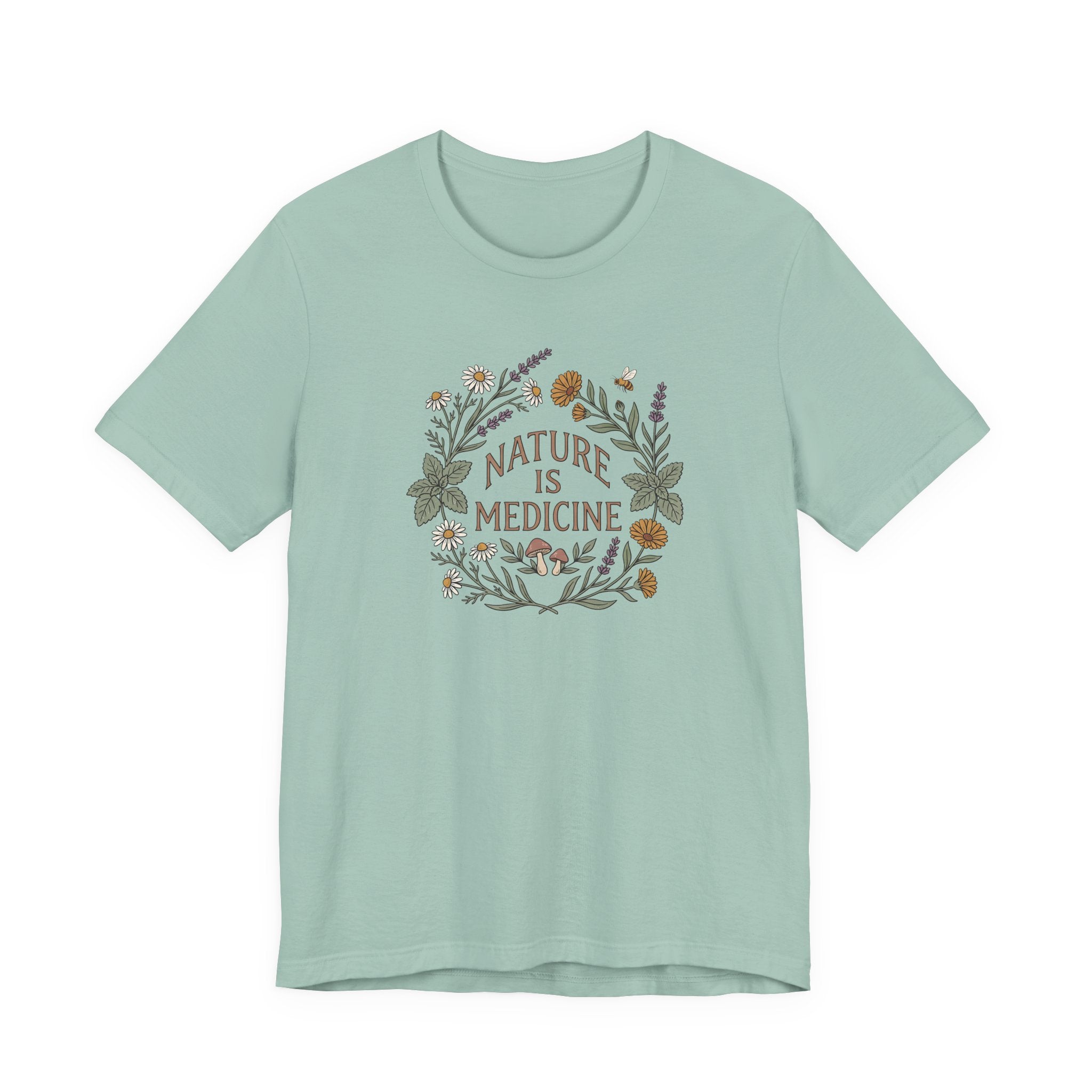 Nature Is Medicine Tee | Botanical Folk Art Shirt