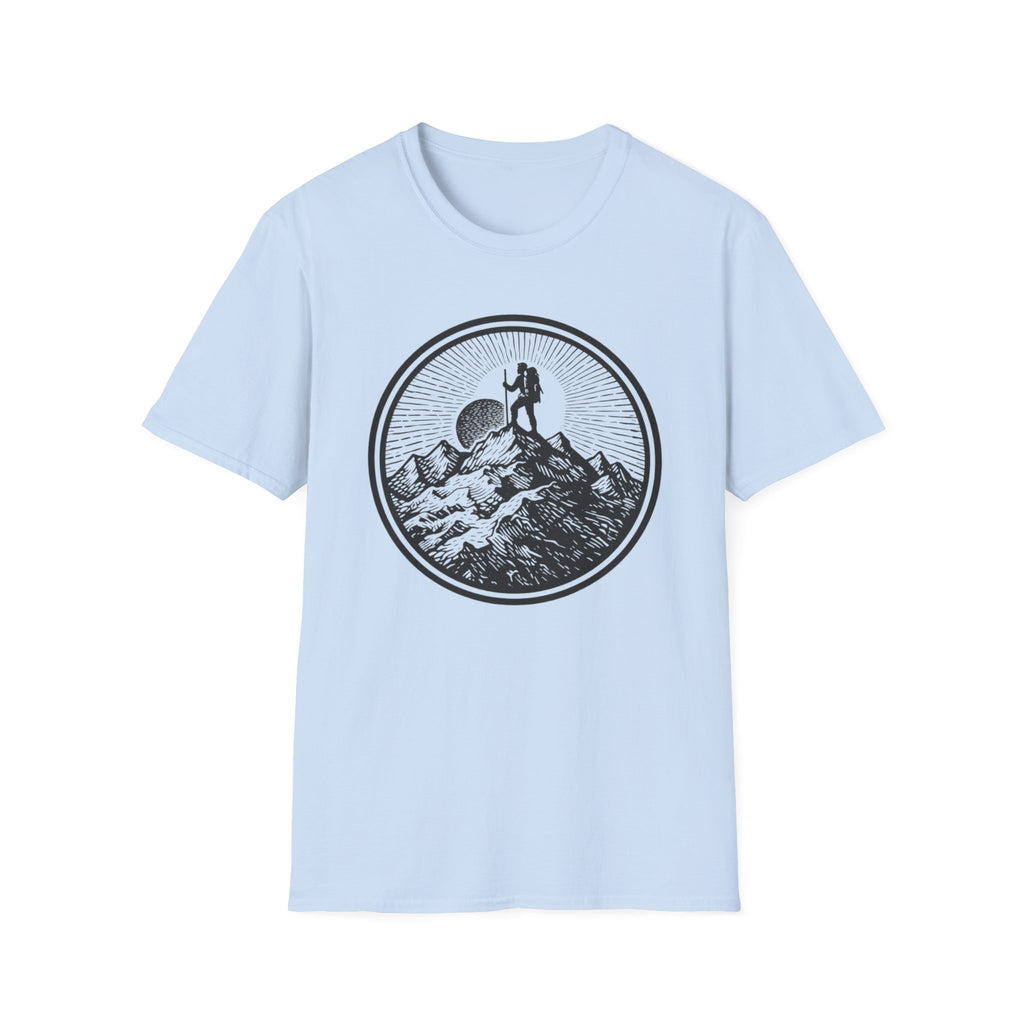 Hiking to the Summit Badge -Adventure Graphic T-Shirt