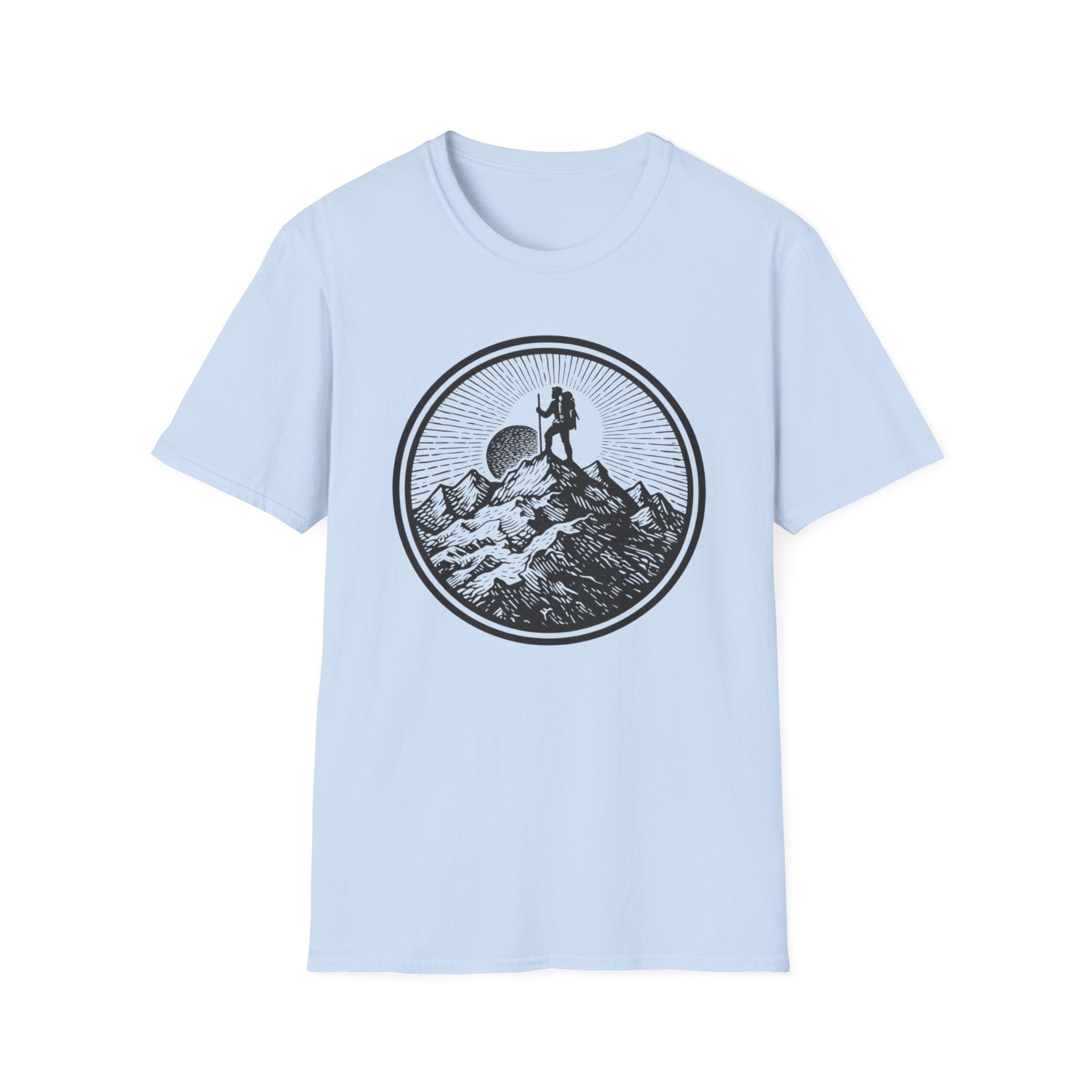 Hiking to the Summit Badge -Adventure Graphic T-Shirt