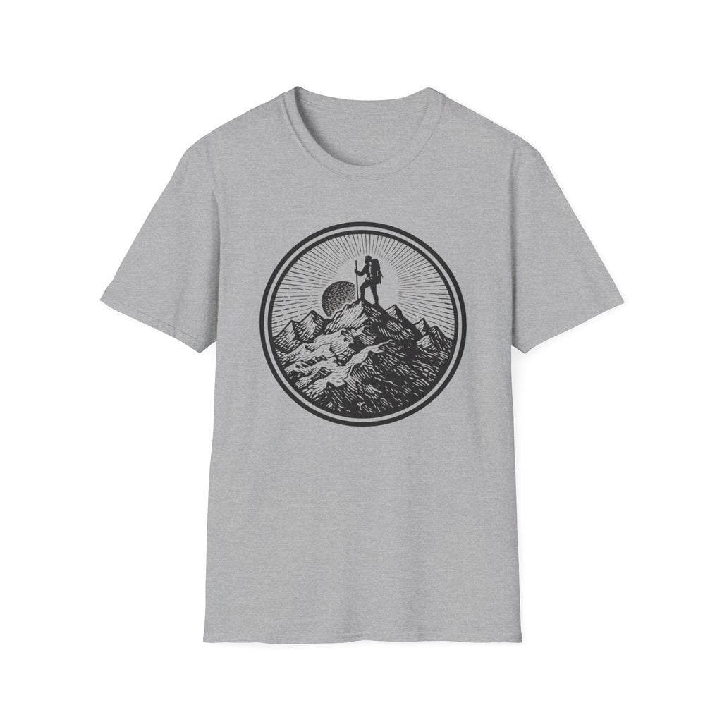 Hiking to the Summit Badge -Adventure Graphic T-Shirt