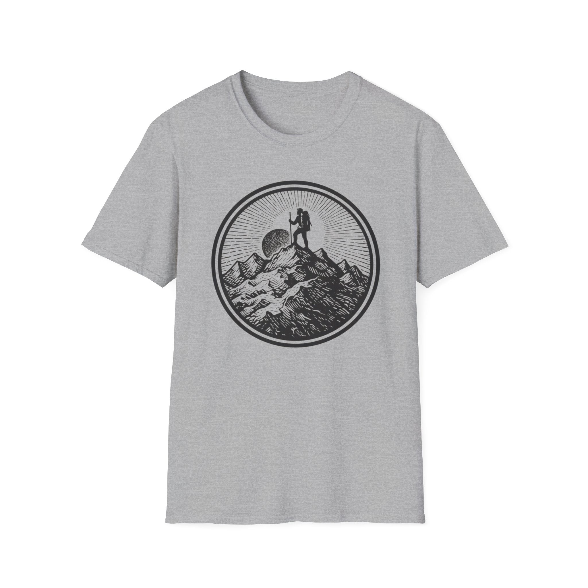 Hiking to the Summit Badge -Adventure Graphic T-Shirt
