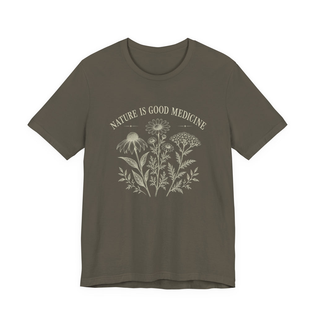 Nature Is Good Medicine T-Shirt | Botanical Healing Graphic Tee