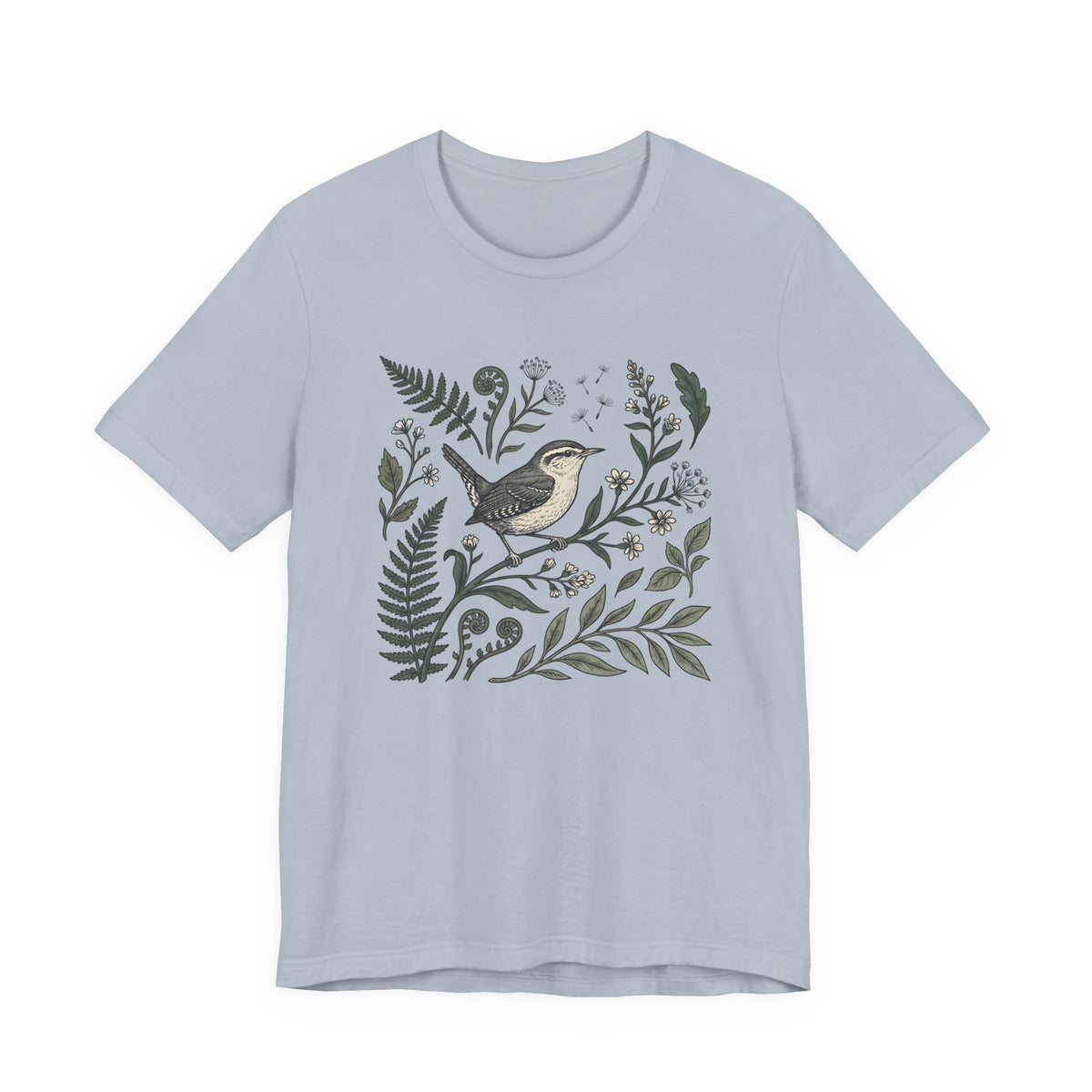 Wren & Fern Graphic Tee | Botanical Bird T-Shirt