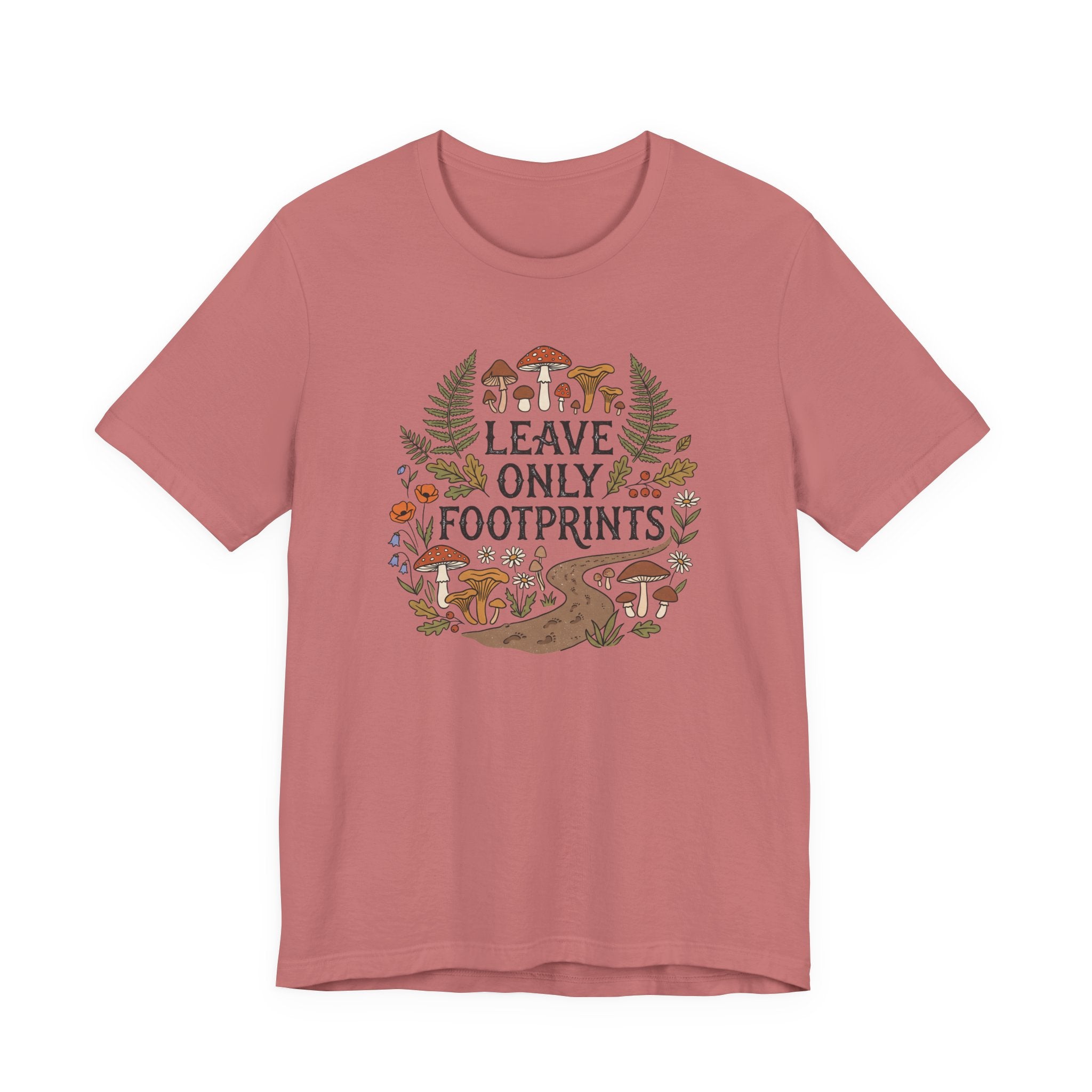 Leave Only Footprints Tee | Woodland Folk Art Shirt