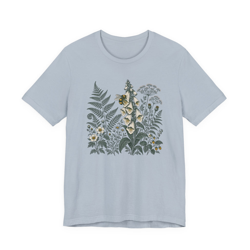 Botanical Fern & Foxglove Tee | Vintage Wildflower Nature T-Shirt