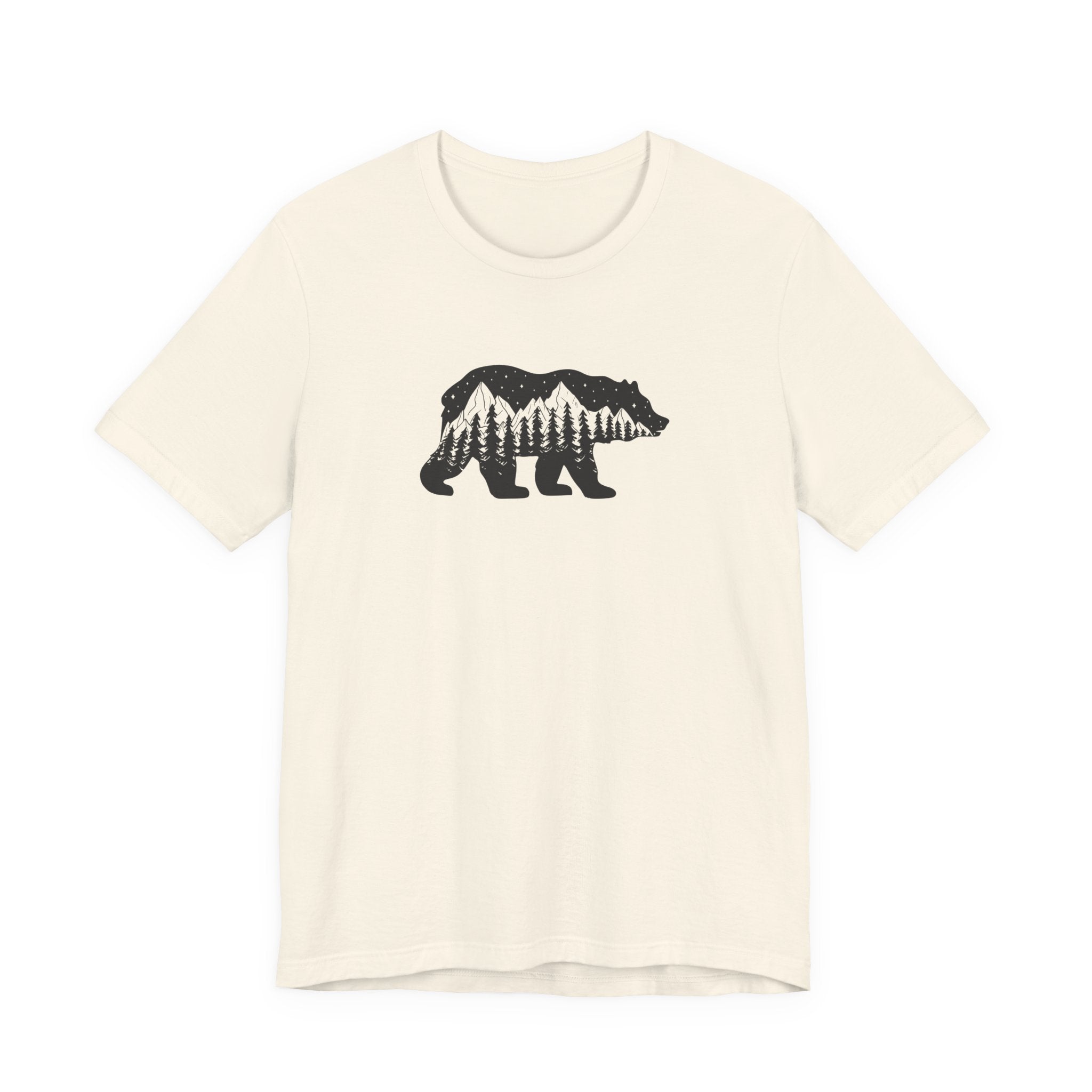 Night Sky Bear Tee | Mountain Forest Silhouette Shirt