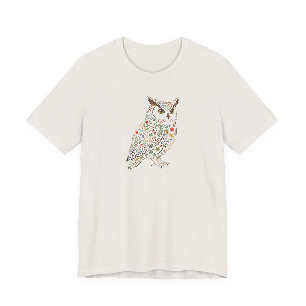 Botanical Owl Tee | Botanical Wildlife Graphic T-Shirt