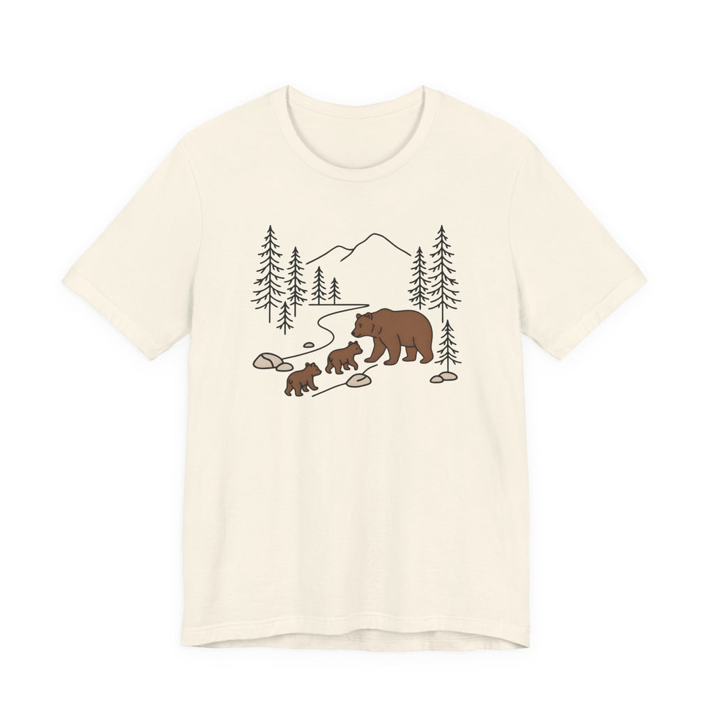 Bear Family Forest Tee | Mama Bear & Cubs Graphic T-Shirt