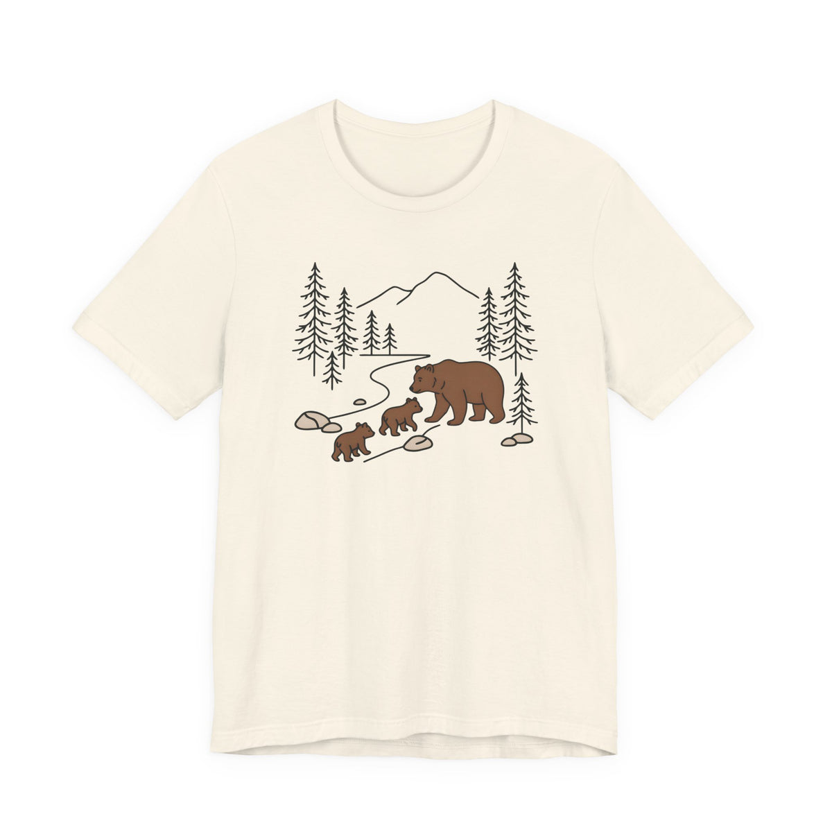 Bear Family Forest Tee | Mama Bear & Cubs Graphic T-Shirt