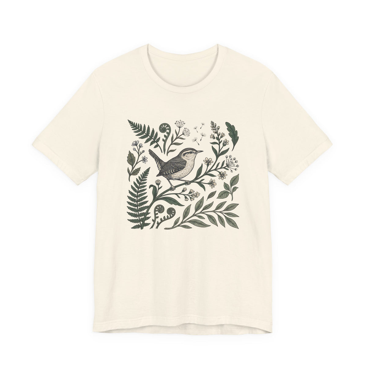 Wren & Fern Graphic Tee | Botanical Bird T-Shirt
