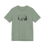 Mountain Bear Scene Tee | Minimal Forest Mountains and Bear Silhouette
