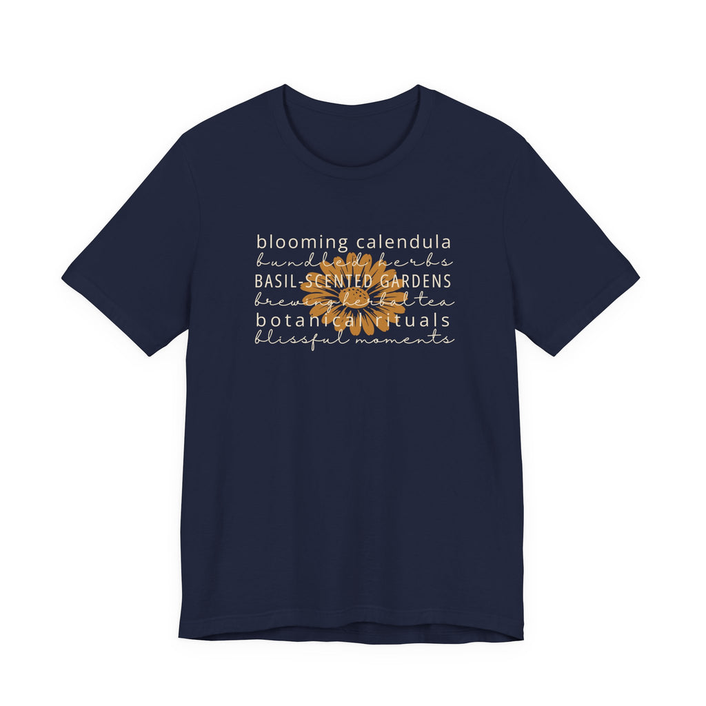 Blooming Calendula Tee | Botanical Wellness Herbal T-Shirt