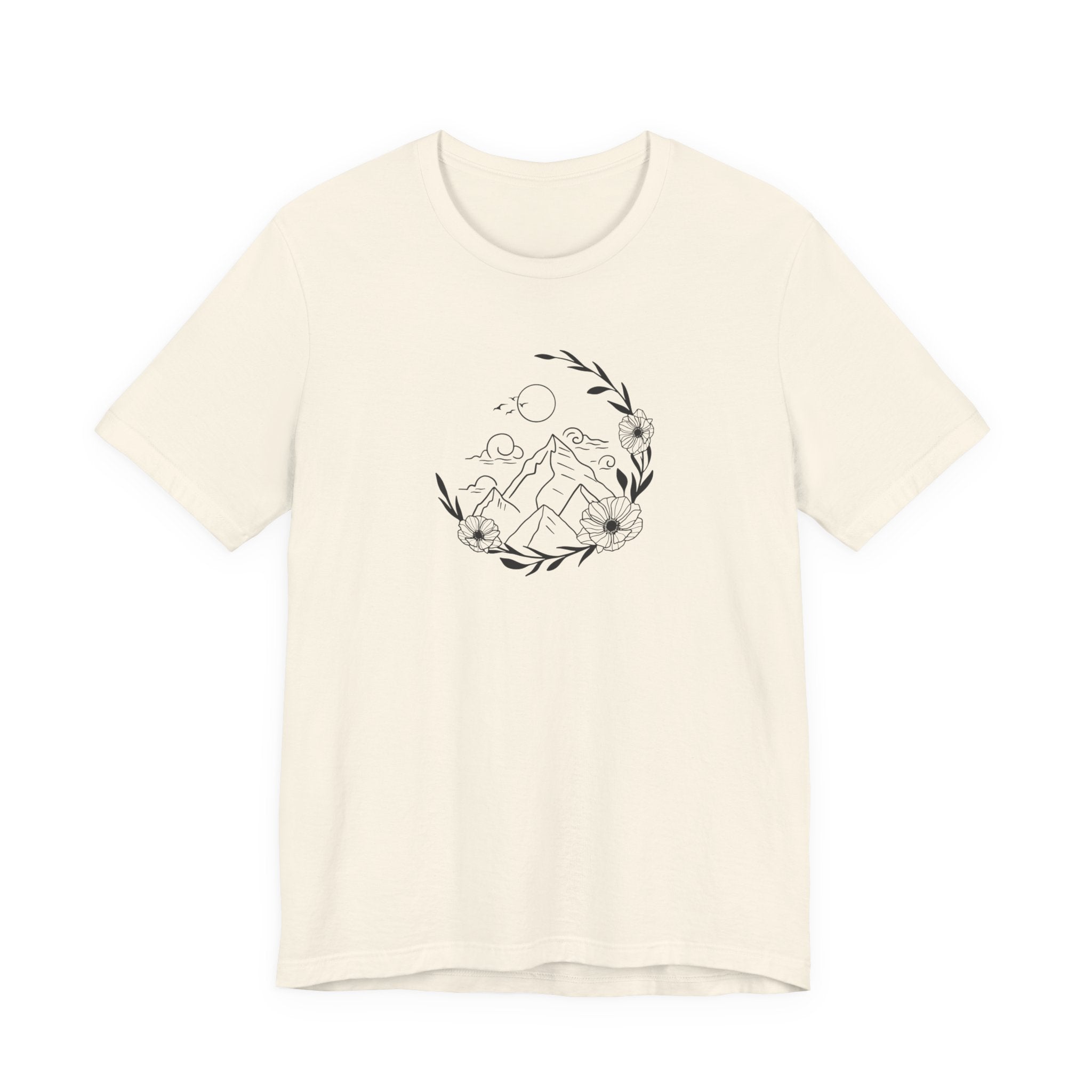 Mountain Wreath Tee | Botanical Landscape Shirt