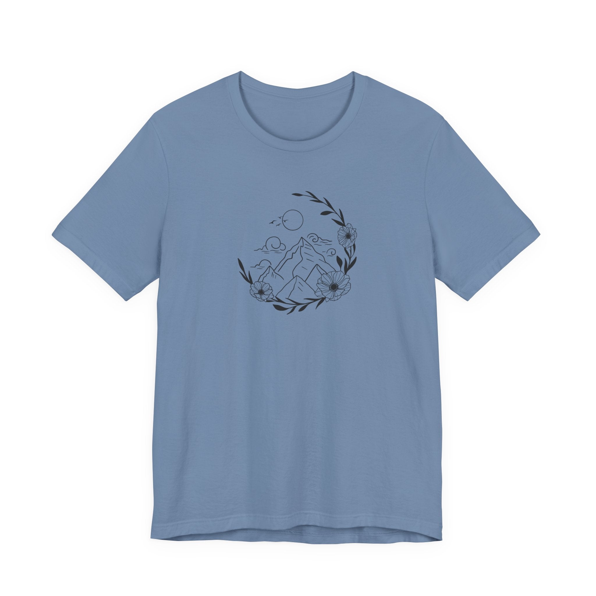 Mountain Wreath Tee | Botanical Landscape Shirt