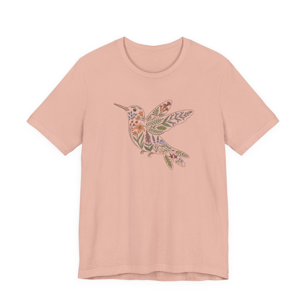 Floral Hummingbird Tee | Botanical Bird Graphic Tee