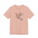 Floral Hummingbird Tee | Botanical Bird Graphic Tee