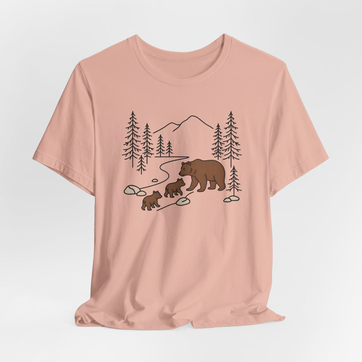 Bear Family Forest Tee | Mama Bear & Cubs Graphic T-Shirt